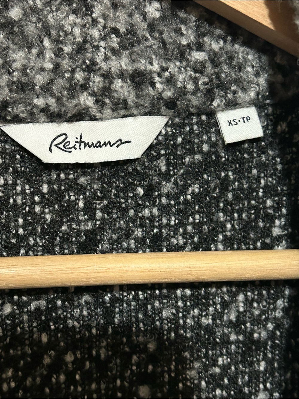Grey Bouclé Open Front Long Cardigan Pockets XS - Picture 6 of 12